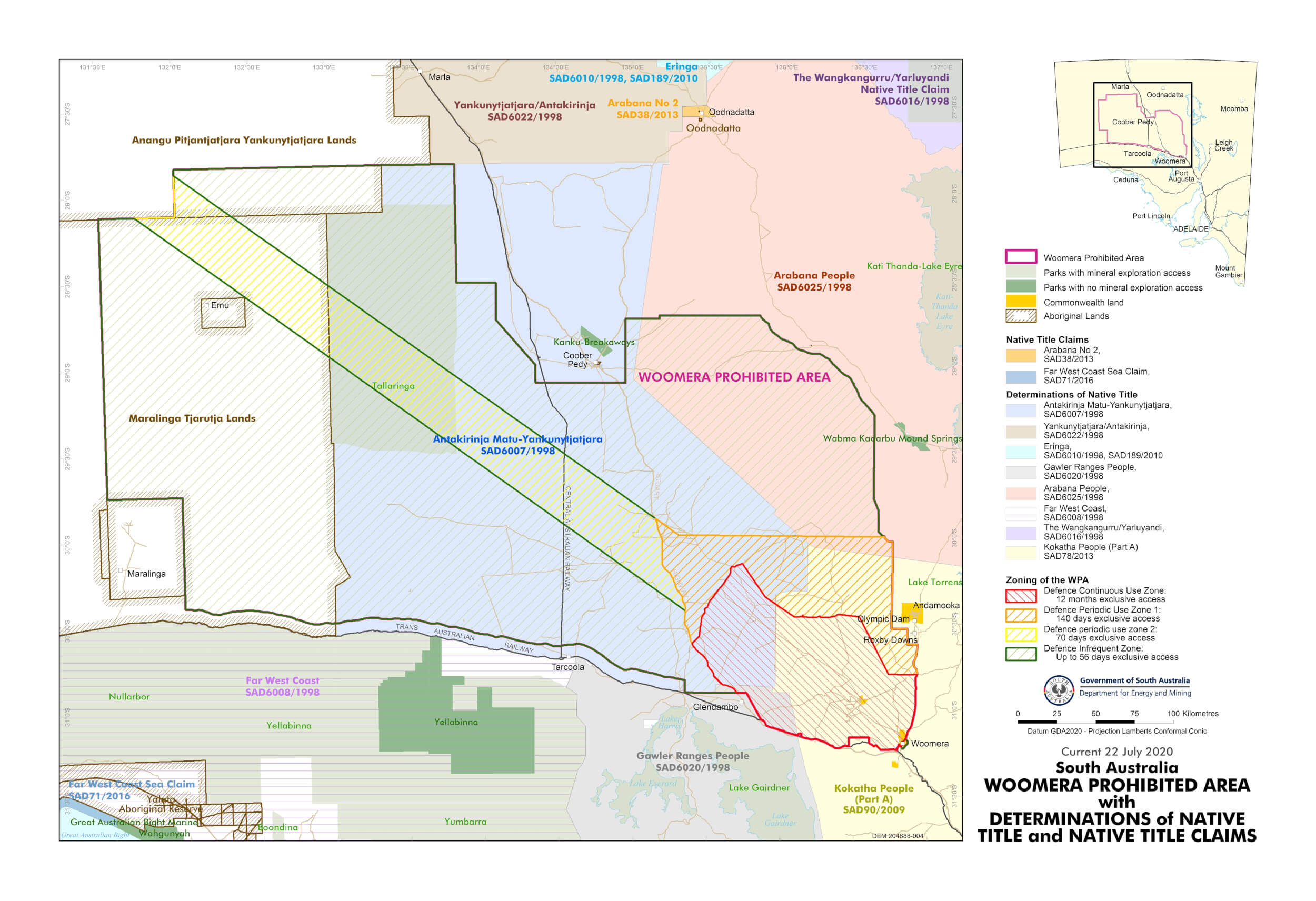Maps of the Woomera Prohibited Area Defence Activities Defence